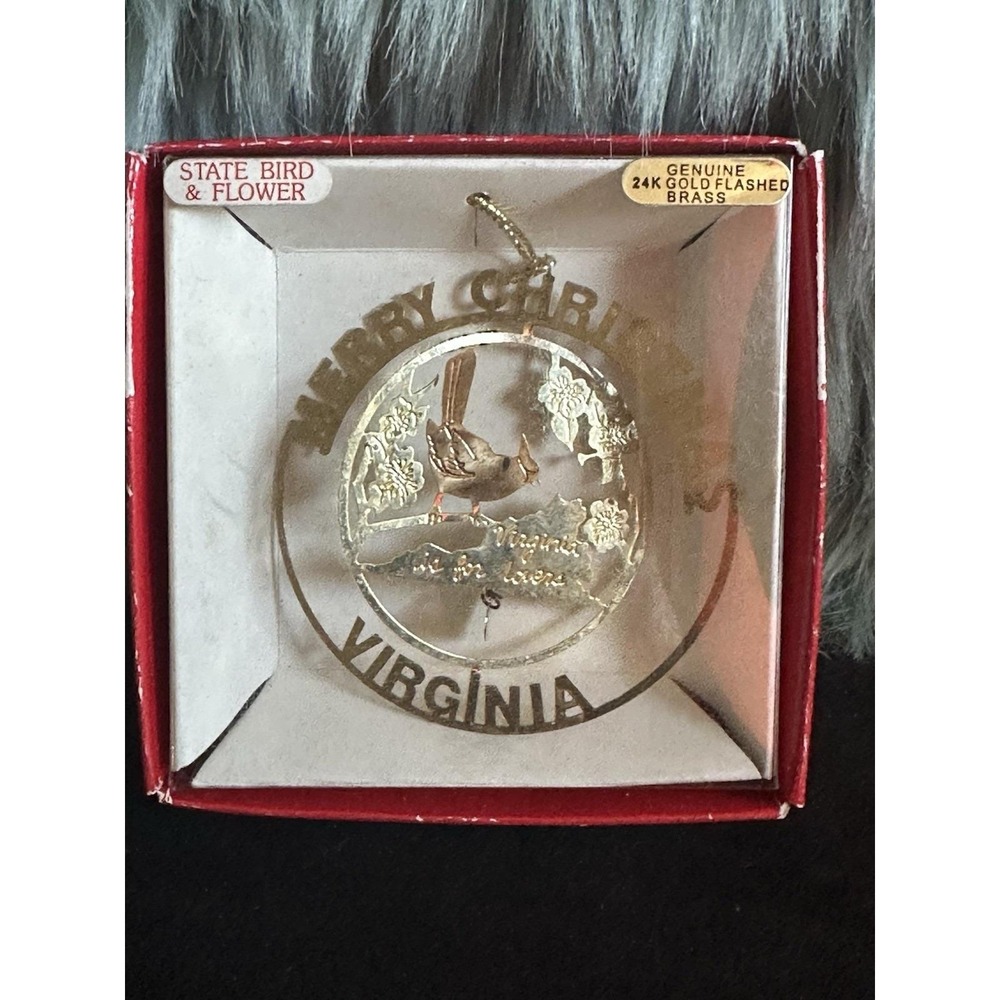 National Treasures Christmas Ornament ‎ Virginia Brass  Finish 24 kt Gold 2D